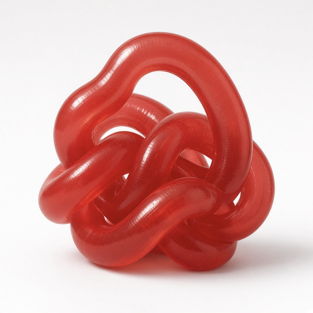 Translucent red silicone knot